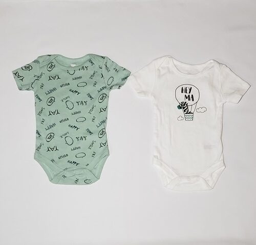 Baby Boy 'Hey Ma' Print 2Pc Onesies