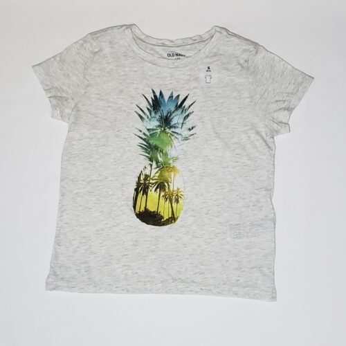 Girls Short Sleeve Pineapple Graphic T-Shirt - Grey