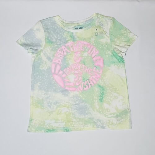 Girls Short Sleeve Tie Dye 'Breathe' Printed T-Shirt