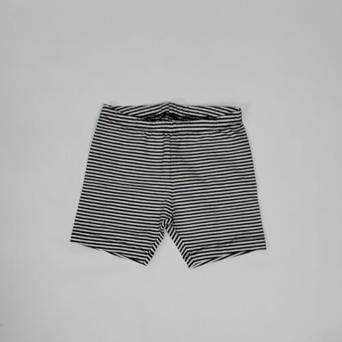 Toddler Girls Jersey Knit Striped Biker Shorts - Black & White