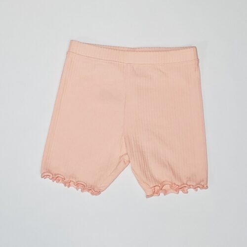 Toddler Girls Rib-Knit Lettuce Edge Biker Shorts