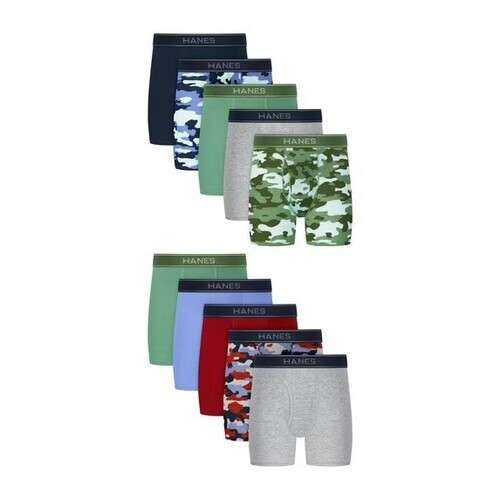 Hanes Boys Comfort Flex Waistband Moisture Wicking Boxer Briefs