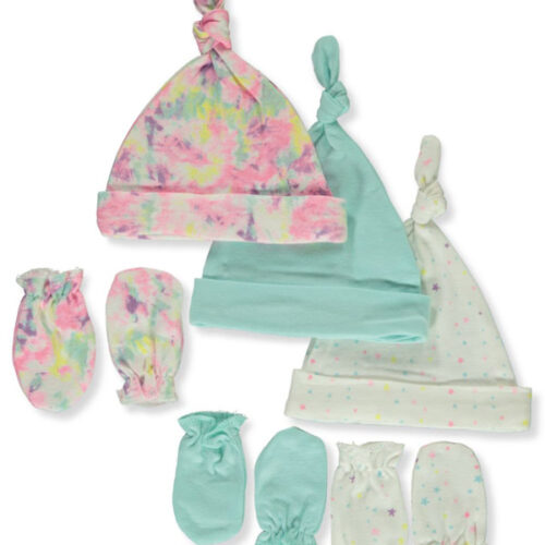Baby Girl 2 pc Hat and Mitten Set