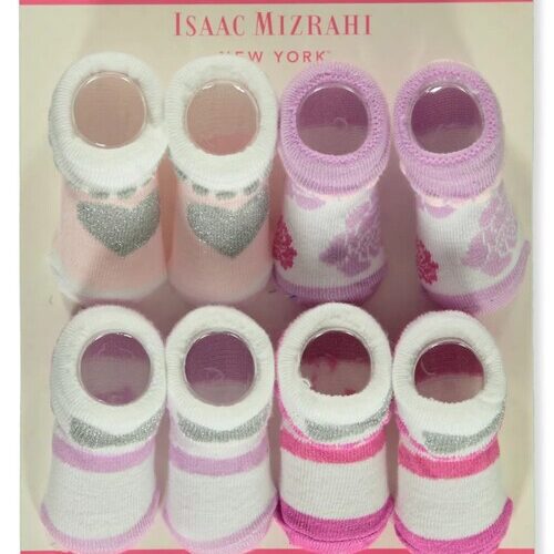 Isaac Mizrahi Baby Girl 4Pcs Bootie Set - Pink