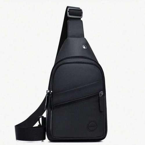 Boys Zipper Multiple Pockets Sling Bag - Black