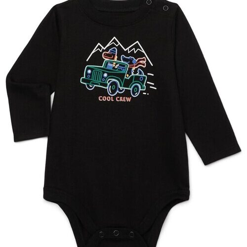 Baby Boy Long Sleeved Van Print Bodysuit - Black