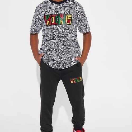 Boys Tribal Print Tee and Jogger Pant Set