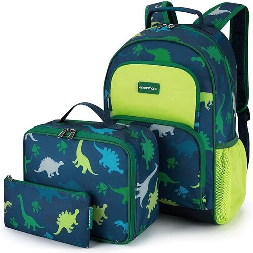 Boys 3Pc Dino Print Backpack, Lunch Bag And Pencil Case Set