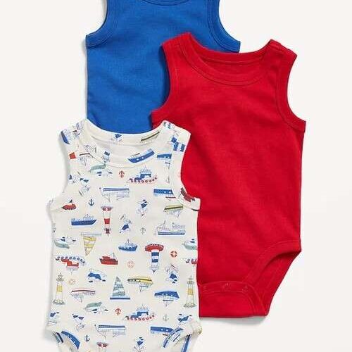 Baby Boy 3Pck Sleeveless Bodysuits