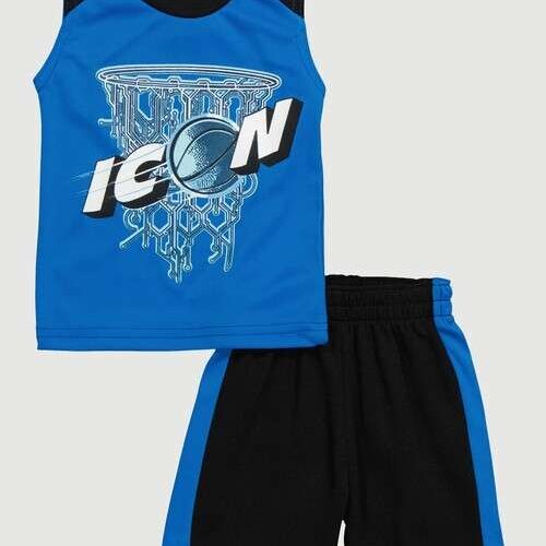 Baby Boy Icon Graphic Tank Top and Shorts Set