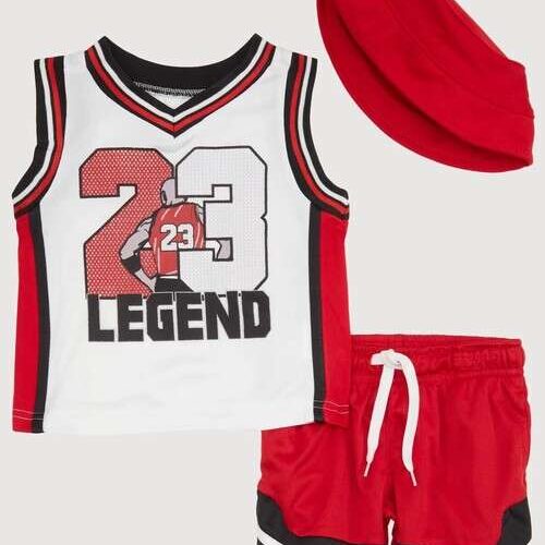 Baby Boys 23 Legend Tank Top, Shorts and Hat 3 Set
