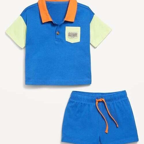 Baby Boy Polo Shirt and Shorts Set