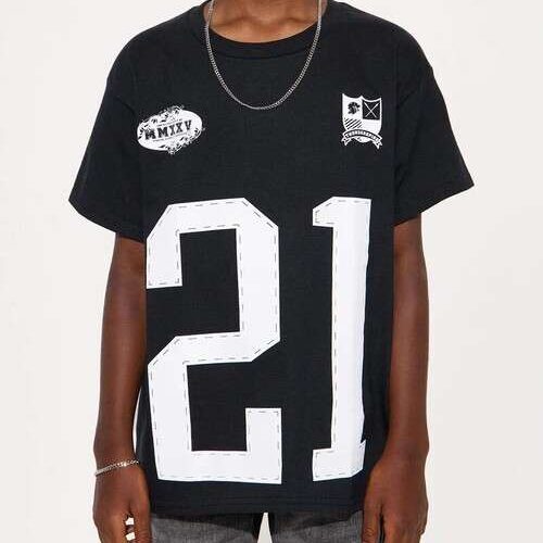 Boys Number 21 Print Short Sleeve Tee