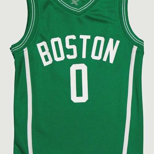 Boys Contrast Trim Graphic Basketball Jersey