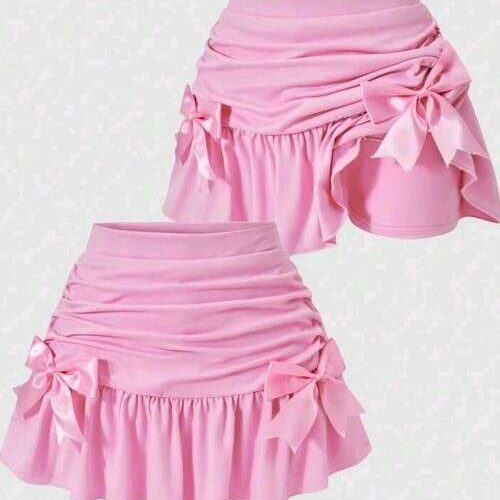 Girls Cute Bow Style Mini Skirt