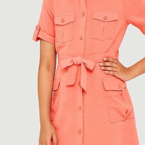 Toddler Girls Airy Utility Shirt Dress