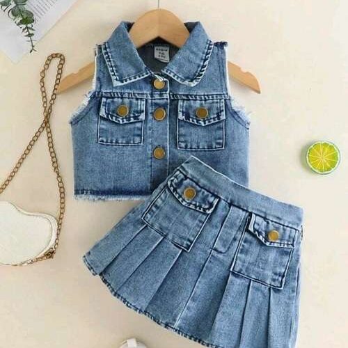 Toddler Girls Street Style Jacket and Skirt Set