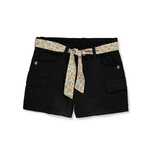 Girls Woven Pull Through Belt Shorts
