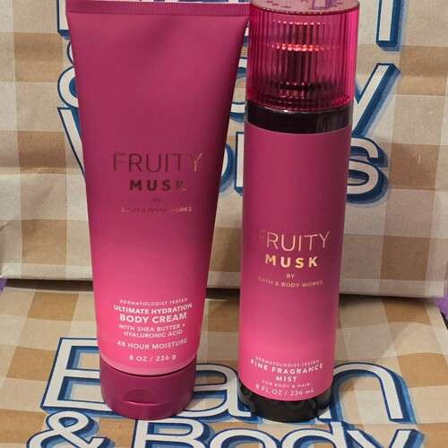 Bath and Body Works Women Spray and Cream 2Pcs Set - Fruity Musk