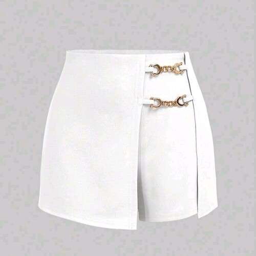 Girls Chain Detail Wrap Hem Skort