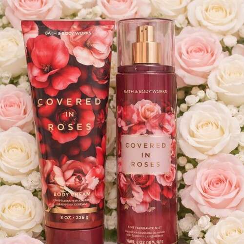 Bath and Body Works Women Spray and Cream 2Pcs Set – Covered In Roses