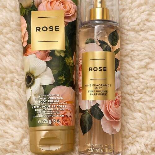 Bath and Body Works Women Spray and Cream 2Pcs Set – Rose