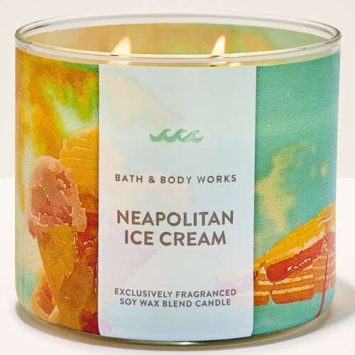 Bath and Body Works 3 Wick Candle - Neapolitan Ice Cream