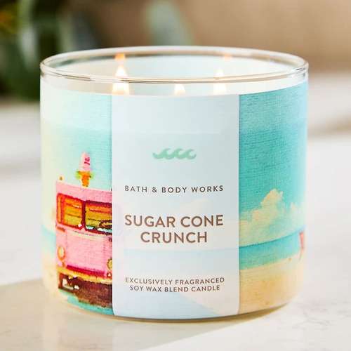 Bath and Body Works 3 Wick Candle - Sugar Cone Crunch