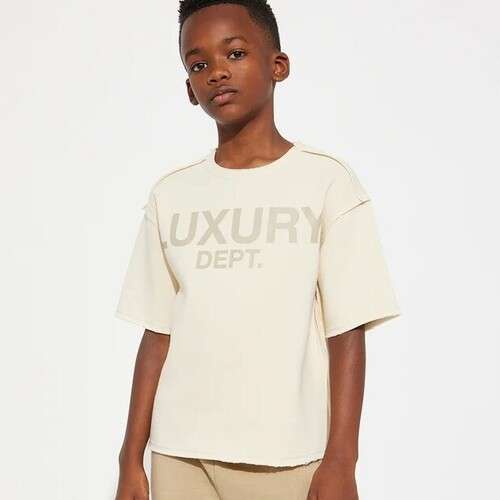 Boys Luxury Dept Print Oversized Short Sleeve Tee