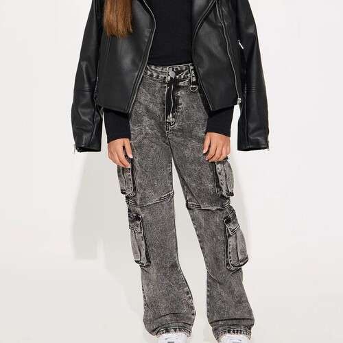 Girls Stretch Cargo Jeans