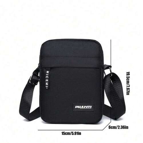 Stylish Preppy Crossbody Bag - Black