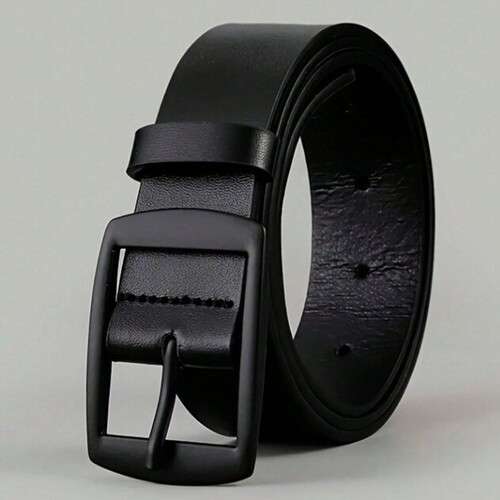 Boys Fashion Faux Leather Belt With Metal Buckle