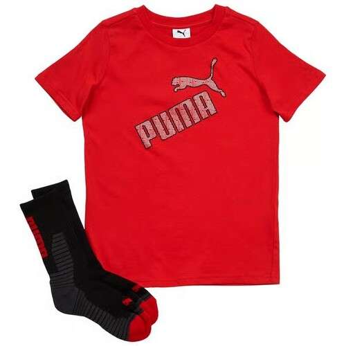 Boys Puma 2Pcs Short Sleeve Puma Tee and Crew Socks