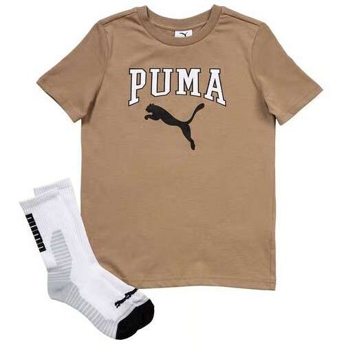 Boys Puma 2Pcs Short Sleeve Tee and Crew Sock 2 Pcs Set