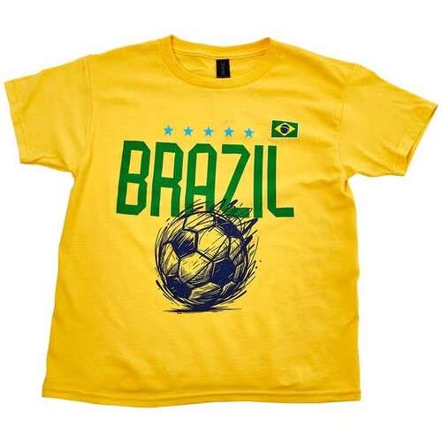 Boys Tailgate Brazil Scribble Football Short Sleeve Tee