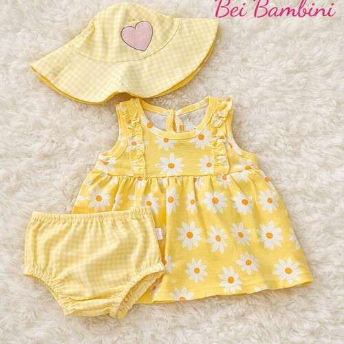 Baby Girl Princess Rose 3PC Dress, Poly and Hat Set