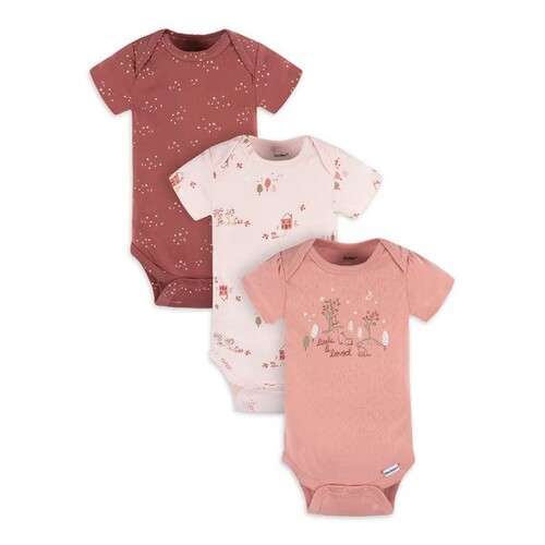Gerber Baby Girl Short Sleeve 3Pck Bodysuits/ Onesies