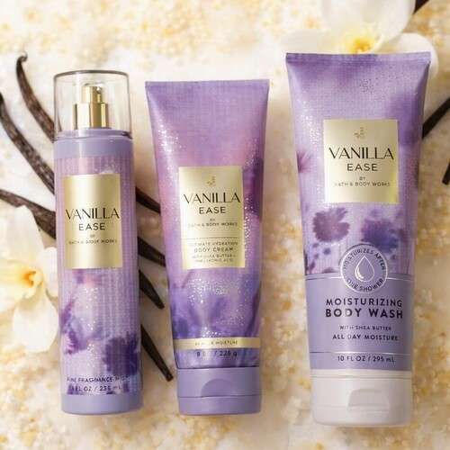 Bath and Body Works Women Spray and Cream 3Pcs Set - Vanilla Ease