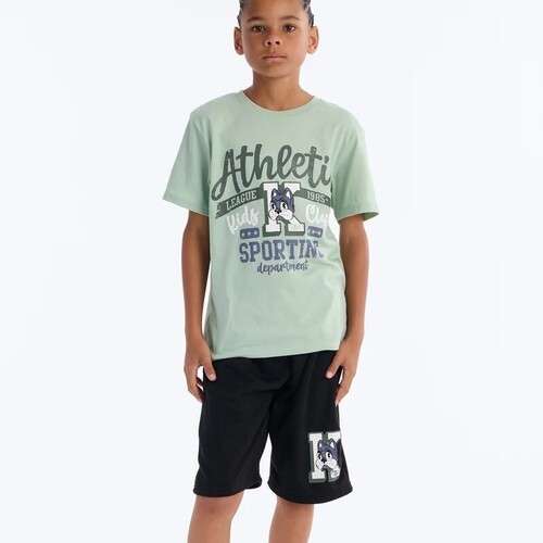 Boys Athlete Print Tee and Short Set