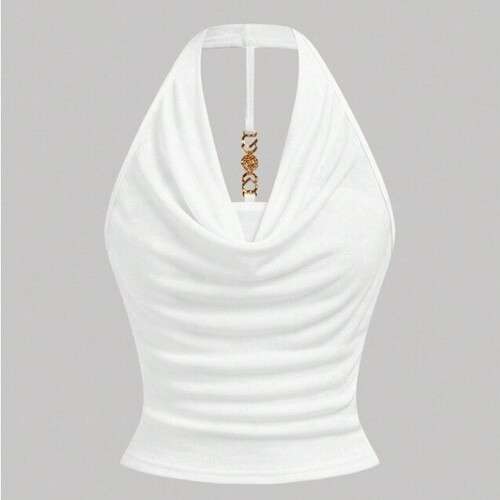 Girls Semi Sheer Halter Tank Top