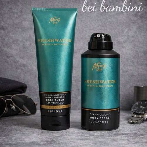 Bath and Body Works Men Spray and Cream 2Pcs Set – Freshwater