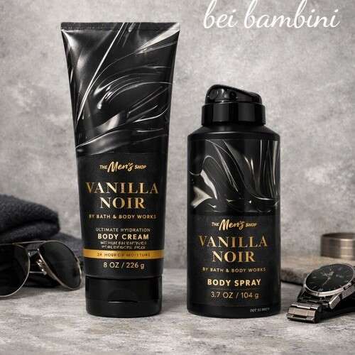 Bath and Body Works Men Spray and Cream 2Pcs Set – Vanilla Noir