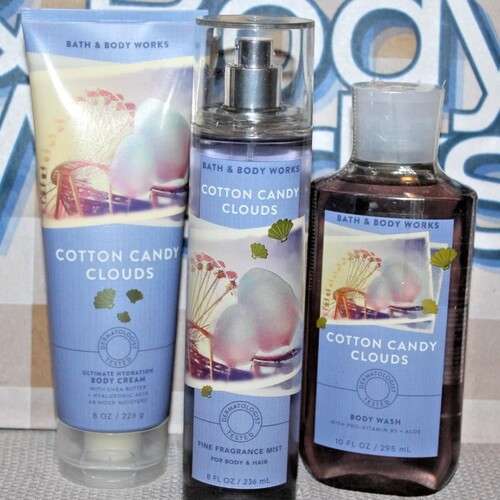 Bath and Body Works Women Spray and Cream 3Pcs Set - Cotton Candy Cloud