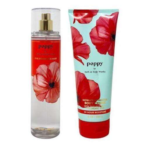 Bath and Body Works Women Spray and Cream 2Pcs Set – Poppy