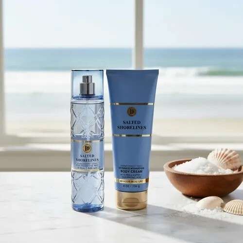 Bath and Body Works Women Spray and Cream 2Pcs Set - Salted Shorelines