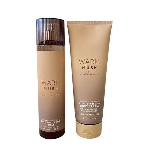 Bath and Body Works Women Spray and Cream 2Pcs Set - Warm Musk