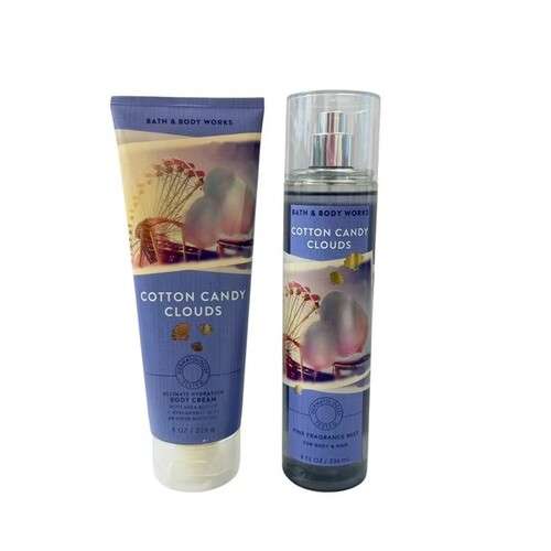 Bath and Body Works Women Spray and Cream 2Pcs Set - Cotton Candy Clouds
