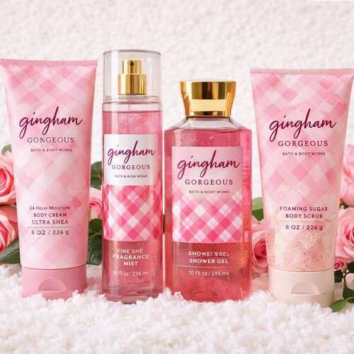 Bath and Body Works Women Spray and Cream 4Pcs Set - Gingham Gorgeous