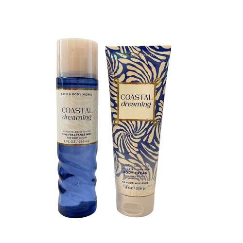 Bath and Body Works Women Spray and Cream 2Pcs Set – Coastal Dreaming