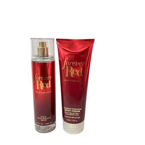 Bath and Body Works Women Spray and Cream 2Pcs Set – Forever Red